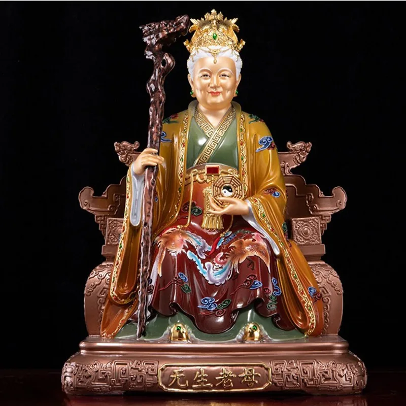 Messing taoïstische godin Li Shan Laomu standbeeld