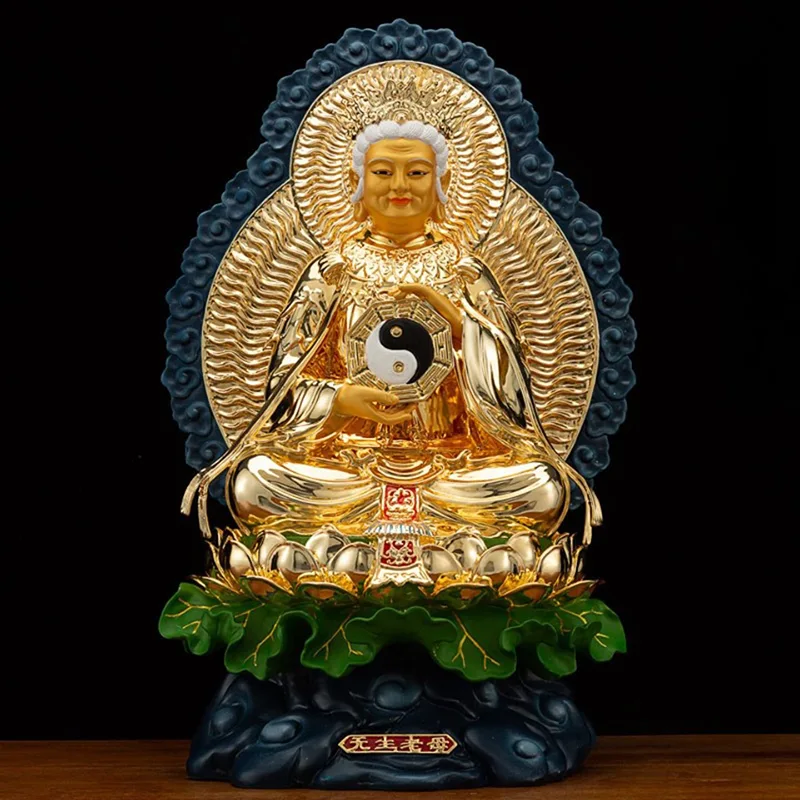 Verguld juwelenmessing Wusheng Wuji Laomu-standbeeld