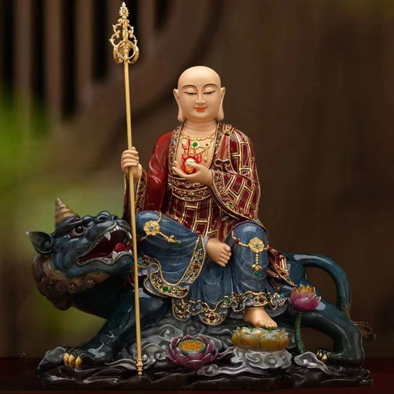 Premium messing Diting mythisch beest Ksitigarbha standbeeld