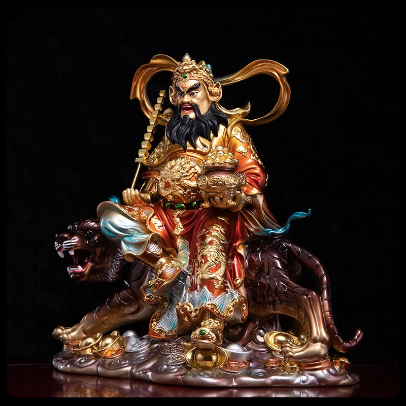 Tijger rijdend messing krijgersrijkdom godheid Zhao Gongming